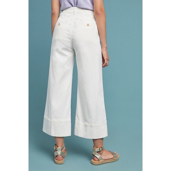 Anthropologie Pintucked Chino Pants High Rise 6 - Picture 2 of 5